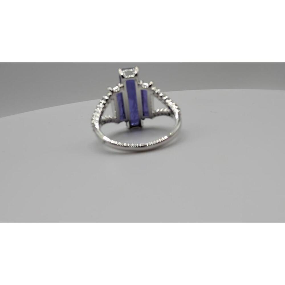 Elegant Purple Gemstone Silver Ring Size 9 - Picture 5 of 9